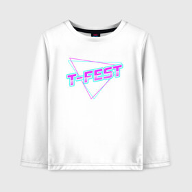 Детский лонгслив хлопок с принтом T-Fest в городе Новоалтайск, 100% хлопок | круглый вырез горловины, полуприлегающий силуэт, длина до линии бедер | 0372 | t fest | репер | рэп | рэпер | т фест | ти фест | тифест | тфест