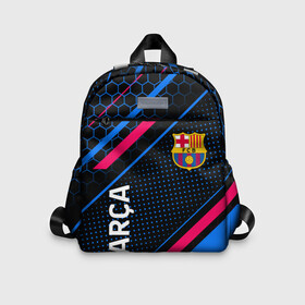 Детский рюкзак 3D с принтом FC BARCA   БАРСА   БАРСЕЛОНА в городе Новоалтайск, 100% полиэстер | лямки с регулируемой длиной, сверху петелька, чтобы рюкзак можно было повесить на вешалку. Основное отделение закрывается на молнию, как и внешний карман. Внутри дополнительный карман. По бокам два дополнительных кармашка | barca | fc barcelona | football | sport | uefa | английская премьер лига. | барса | лига финал | матч | спорт | уефа | финал | фк барселона | футбол