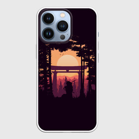 Чехол для iPhone 13 Pro с принтом Ниндзя в одиночестве в городе Новоалтайск,  |  | Тематика изображения на принте: аниме | закат | ниндзя | пейзаж | япония | японский пейзаж