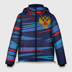Мужская зимняя куртка 3D с принтом РОССИЯ RUSSIA UNIFORM в городе Новоалтайск, верх — 100% полиэстер; подкладка — 100% полиэстер; утеплитель — 100% полиэстер | длина ниже бедра, свободный силуэт Оверсайз. Есть воротник-стойка, отстегивающийся капюшон и ветрозащитная планка. 

Боковые карманы с листочкой на кнопках и внутренний карман на молнии. | abstraction | flag | geometry | paints | russia | stripes | texture | абстракция | брызги | геометрия | герб россии | краски | неон | неоновый | рашка | родина | россия | соты | текстура | триколор | флаг | флаг россии