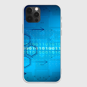 Чехол для iPhone 12 Pro Max с принтом ДвоиЧный код в городе Новоалтайск, Силикон |  | код | коды | линии | плата | соединения | стрелки