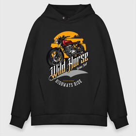 Мужское худи Oversize хлопок с принтом WILD HORSE MOTO в городе Новоалтайск, френч-терри — 70% хлопок, 30% полиэстер. Мягкий теплый начес внутри —100% хлопок | боковые карманы, эластичные манжеты и нижняя кромка, капюшон на магнитной кнопке | bike | biker | cool | helmet | moto | motorbike | motorbikes | motorcycle | racer | rider | sport bike | байк | байкер | байкерам | байкеру | гонщик | мото | мотор | мотоцикл | спортбайк