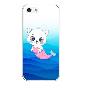 Чехол для iPhone 5/5S матовый с принтом Котик русалочка Русалка с сердечком (Z) в городе Новоалтайск, Силикон | Область печати: задняя сторона чехла, без боковых панелей | Тематика изображения на принте: cat | cats | meow | mermaid | naiad | nymph | водяница | восточнославянская мифология | дух | кот | котик | котики | кошка | красивая кошка | лесовица | морская дева | мяу | нимфа | русал | русалии | русалка | русалочка
