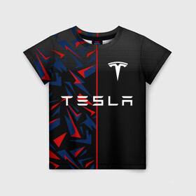 Детская футболка 3D с принтом TESLA MOTORS ТЕСЛА в городе Новоалтайск, 100% гипоаллергенный полиэфир | прямой крой, круглый вырез горловины, длина до линии бедер, чуть спущенное плечо, ткань немного тянется | Тематика изображения на принте: brand | car | elon mask | s3xy | tesla | авто | бренд | илон | илон маск | маск | машина | тесла | электрокар