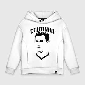 Детское худи Oversize хлопок с принтом Coutinho черный портрет в городе Новоалтайск, френч-терри — 70% хлопок, 30% полиэстер. Мягкий теплый начес внутри —100% хлопок | боковые карманы, эластичные манжеты и нижняя кромка, капюшон на магнитной кнопке | ac milan | barcelona | champions | fifa | philippe coutinho correia | soccer | uefa | барселона | коутиньё | коутинью | лига чемпионов | сборная бразилии | спорт | уефа | филиппе коутиньо | фифа | фк | футбол | футболист | ф
