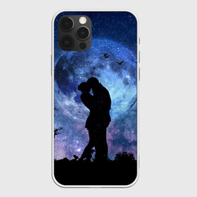 Чехол для iPhone 12 Pro Max с принтом Влюбленные на фоне луны в городе Новоалтайск, Силикон |  | Тематика изображения на принте: влюбленные | двое | луна | любовь | ночь | объятия | романтика