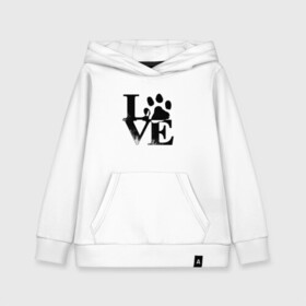 Детская толстовка хлопок с принтом Люблю своего питомца LOVE в городе Новоалтайск, 100% хлопок | Круглый горловой вырез, эластичные манжеты, пояс, капюшен | love | любовь | пес | питомец | собака