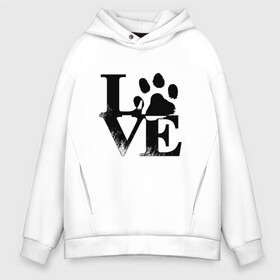 Мужское худи Oversize хлопок с принтом Люблю своего питомца LOVE в городе Новоалтайск, френч-терри — 70% хлопок, 30% полиэстер. Мягкий теплый начес внутри —100% хлопок | боковые карманы, эластичные манжеты и нижняя кромка, капюшон на магнитной кнопке | love | любовь | пес | питомец | собака