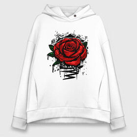 Женское худи Oversize хлопок с принтом Красная Роза Red Rose в городе Новоалтайск, френч-терри — 70% хлопок, 30% полиэстер. Мягкий теплый начес внутри —100% хлопок | боковые карманы, эластичные манжеты и нижняя кромка, капюшон на магнитной кнопке | flower | flowers | green | nature | pattern | red | rose | roses | spring | summer | весна | зеленый | краски | красная | лето | листва | листья | паттерн | природа | роза | розы | узор | фауна | флора | цветок | цветы