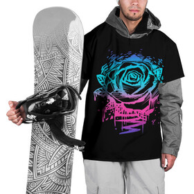 Накидка на куртку 3D с принтом Неоновая Роза Neon Rose в городе Новоалтайск, 100% полиэстер |  | flower | flowers | green | nature | neon | pattern | red | rose | roses | spring | summer | весна | зеленый | краски | красная | лето | листва | листья | неон | неоновая | паттерн | природа | роза | розы | узор | фауна | флора | цветок | цветы