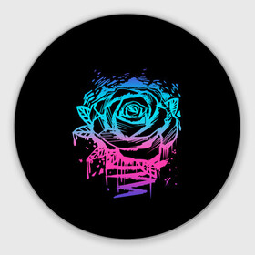 Коврик для мышки круглый с принтом Неоновая Роза Neon Rose в городе Новоалтайск, резина и полиэстер | круглая форма, изображение наносится на всю лицевую часть | Тематика изображения на принте: flower | flowers | green | nature | neon | pattern | red | rose | roses | spring | summer | весна | зеленый | краски | красная | лето | листва | листья | неон | неоновая | паттерн | природа | роза | розы | узор | фауна | флора | цветок | цветы