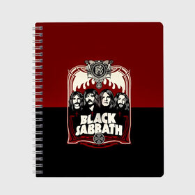 Тетрадь с принтом Black Sabbath в городе Новоалтайск, 100% бумага | 48 листов, плотность листов — 60 г/м2, плотность картонной обложки — 250 г/м2. Листы скреплены сбоку удобной пружинной спиралью. Уголки страниц и обложки скругленные. Цвет линий — светло-серый
 | bill ward | black sabbath | geezer butler | hard rock | heavy metall | ozzy osbourne | tony iommi | англия | блэк | рок | саббат