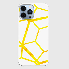 Чехол для iPhone 13 Pro Max с принтом Hexagon в городе Новоалтайск,  |  | hexagon | high tech | lines | sun | yellow | линии | многоугольник | насыщенный желтый | паутина | солнце | хай тек | шестиугольник | яркий