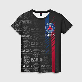Женская футболка 3D с принтом ФК ПСЖ PARIS SAINT GERMAIN в городе Новоалтайск, 100% полиэфир ( синтетическое хлопкоподобное полотно) | прямой крой, круглый вырез горловины, длина до линии бедер | fifa. | football | paris saint germain football club | psg | sport | uefa | английская премьер лига | лига финал | матч | спорт | уефа | финал | фифа | фк парии сен жермен | фк псж | футбол
