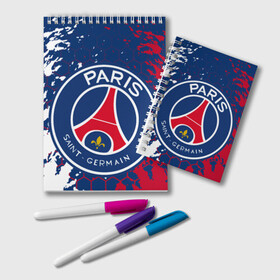 Блокнот с принтом ФК ПСЖ FC PSG PARIS SG в городе Новоалтайск, 100% бумага | 48 листов, плотность листов — 60 г/м2, плотность картонной обложки — 250 г/м2. Листы скреплены удобной пружинной спиралью. Цвет линий — светло-серый
 | Тематика изображения на принте: fifa. | football | paris saint germain football club | psg | sport | uefa | английская премьер лига | лига финал | матч | спорт | уефа | финал | фифа | фк парии сен жермен | фк псж | футбол