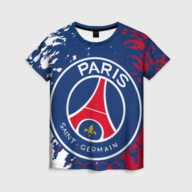 Женская футболка 3D с принтом ФК ПСЖ FC PSG PARIS SG в городе Новоалтайск, 100% полиэфир ( синтетическое хлопкоподобное полотно) | прямой крой, круглый вырез горловины, длина до линии бедер | fifa. | football | paris saint germain football club | psg | sport | uefa | английская премьер лига | лига финал | матч | спорт | уефа | финал | фифа | фк парии сен жермен | фк псж | футбол