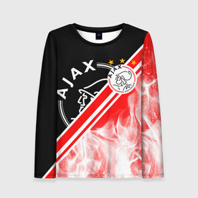 Женский лонгслив 3D с принтом FC AJAX AMSTERDAM / ФК АЯКС в городе Новоалтайск, 100% полиэстер | длинные рукава, круглый вырез горловины, полуприлегающий силуэт | ajax amsterdam | fifa | football | football club. | sport | uefa | английская премьер лига | аякс амстердам | лига финал | матч | спорт | уефа | финал | фифа | футбол | футбольный клуб