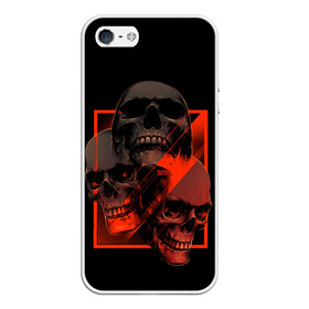 Чехол для iPhone 5/5S матовый с принтом Skulls | Черепа в городе Новоалтайск, Силикон | Область печати: задняя сторона чехла, без боковых панелей | Тематика изображения на принте: bones | dark | darkness | dead | death | head | human | red | skull | skulls | голова | кости | красный | мертвец | мертвый | темнота | темный | тьма | человек | череп | черепа