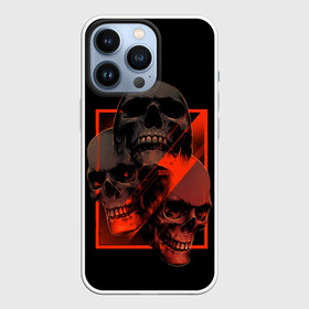 Чехол для iPhone 13 Pro с принтом Skulls | Черепа в городе Новоалтайск,  |  | bones | dark | darkness | dead | death | head | human | red | skull | skulls | голова | кости | красный | мертвец | мертвый | темнота | темный | тьма | человек | череп | черепа