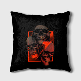 Подушка 3D с принтом Skulls | Черепа в городе Новоалтайск, наволочка – 100% полиэстер, наполнитель – холлофайбер (легкий наполнитель, не вызывает аллергию). | состоит из подушки и наволочки. Наволочка на молнии, легко снимается для стирки | bones | dark | darkness | dead | death | head | human | red | skull | skulls | голова | кости | красный | мертвец | мертвый | темнота | темный | тьма | человек | череп | черепа