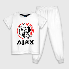 Детская пижама хлопок с принтом FC AJAX AMSTERDAM / ФК АЯКС в городе Новоалтайск, 100% хлопок |  брюки и футболка прямого кроя, без карманов, на брюках мягкая резинка на поясе и по низу штанин
 | ajax amsterdam | fifa | football | football club. | sport | uefa | английская премьер лига | аякс амстердам | лига финал | матч | спорт | уефа | финал | фифа | футбол | футбольный клуб