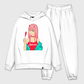 Мужской костюм хлопок OVERSIZE с принтом Zero Two Art в городе Новоалтайск,  |  | anime | art | chan | darling in france | pilot | zero two | аниме | арт | милый во франксе | ноль два | пилот | тян