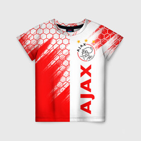 Детская футболка 3D с принтом FC AJAX AMSTERDAM / ФК АЯКС в городе Новоалтайск, 100% гипоаллергенный полиэфир | прямой крой, круглый вырез горловины, длина до линии бедер, чуть спущенное плечо, ткань немного тянется | ajax amsterdam | fifa | football | football club. | sport | uefa | английская премьер лига | аякс амстердам | лига финал | матч | спорт | уефа | финал | фифа | футбол | футбольный клуб