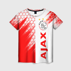 Женская футболка 3D с принтом FC AJAX AMSTERDAM / ФК АЯКС в городе Новоалтайск, 100% полиэфир ( синтетическое хлопкоподобное полотно) | прямой крой, круглый вырез горловины, длина до линии бедер | ajax amsterdam | fifa | football | football club. | sport | uefa | английская премьер лига | аякс амстердам | лига финал | матч | спорт | уефа | финал | фифа | футбол | футбольный клуб