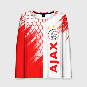 Женский лонгслив 3D с принтом FC AJAX AMSTERDAM / ФК АЯКС в городе Новоалтайск, 100% полиэстер | длинные рукава, круглый вырез горловины, полуприлегающий силуэт | ajax amsterdam | fifa | football | football club. | sport | uefa | английская премьер лига | аякс амстердам | лига финал | матч | спорт | уефа | финал | фифа | футбол | футбольный клуб