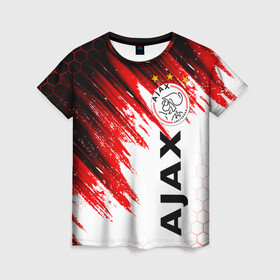 Женская футболка 3D с принтом FC AJAX AMSTERDAM / ФК АЯКС в городе Новоалтайск, 100% полиэфир ( синтетическое хлопкоподобное полотно) | прямой крой, круглый вырез горловины, длина до линии бедер | ajax amsterdam | fifa | football | football club. | sport | uefa | английская премьер лига | аякс амстердам | лига финал | матч | спорт | уефа | финал | фифа | футбол | футбольный клуб