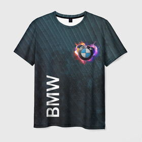 Мужская футболка 3D с принтом BMW Heart. Grooved Texture в городе Новоалтайск, 100% полиэфир | прямой крой, круглый вырез горловины, длина до линии бедер | Тематика изображения на принте: auto | blue | bmw | car | cars | club | drift | fire | flame | germany | grooved | heart | power | puprple | red | road | strength | tuning | авто | автомобиль | бмв | волны | германия | гонки | градиент | дорога | красный | лого | машина | мощь | огонь |