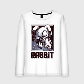 Женский лонгслив хлопок с принтом Rabbit в городе Новоалтайск, 100% хлопок |  | арт | графика | животные | заяц | звери | кролик