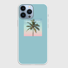Чехол для iPhone 13 Pro Max с принтом Летние ощущения в городе Новоалтайск,  |  | голубая | лето | пальма | пляж | тропики