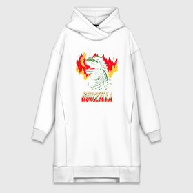 Платье-худи хлопок с принтом GODZILLA в городе Новоалтайск,  |  | годзилла | динозавр | кино | монстр | надписи | фантастика | ящер