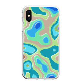 Чехол для iPhone XS Max матовый с принтом РазноцВетная абстракция в городе Новоалтайск, Силикон | Область печати: задняя сторона чехла, без боковых панелей | зеленый | разноцветный | синий