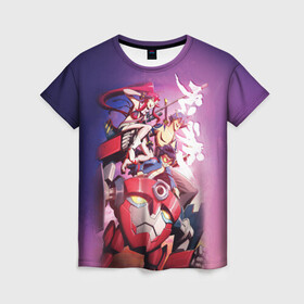Женская футболка 3D с принтом Gurren Lagann в городе Новоалтайск, 100% полиэфир ( синтетическое хлопкоподобное полотно) | прямой крой, круглый вырез горловины, длина до линии бедер | gurren | gurren lagann | kamina | kittan bachika | nia teppelin | simon | yoko littner | гуррен | гуррен лаганн | симон