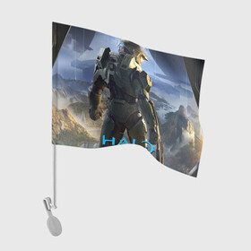 Флаг для автомобиля с принтом Halo Infinite в городе Новоалтайск, 100% полиэстер | Размер: 30*21 см | game | games | halo | infinite | microsoft | xbox