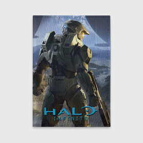 Обложка для автодокументов с принтом Halo Infinite в городе Новоалтайск, натуральная кожа |  размер 19,9*13 см; внутри 4 больших “конверта” для документов и один маленький отдел — туда идеально встанут права | game | games | halo | infinite | microsoft | xbox
