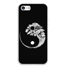 Чехол для iPhone 5/5S матовый с принтом Yin and Yang. Bonsai Tree в городе Новоалтайск, Силикон | Область печати: задняя сторона чехла, без боковых панелей | Тематика изображения на принте: black | bonsai | buddhism | dualism | esotericism | evil | good | japan | negative | philosophy | positive | tree | white | yang | yin | zen | белое | бонсай | буддизм | дерево | дзен | добро | древо | дуализм | зло | инь | негатив | позитив | философия |