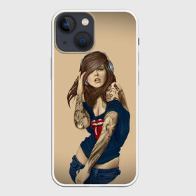 Чехол для iPhone 13 mini с принтом ДевушКа слушает Музыку в городе Новоалтайск,  |  | Тематика изображения на принте: девушка | девушкам | красивый рисунок | музыка