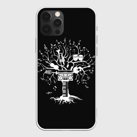 Чехол для iPhone 12 Pro Max с принтом Музыкальное Дерево в городе Новоалтайск, Силикон |  | boombox | branches | clef | drum | drums | guitar | keys | music | roots | sheet | synthesizer | treble | tree | turntable | барабаны | белое | бумбокс | ветви | ветки | гитара | дерево | клавиши | ключ | корни | музыка | ноты | проигрыватель | синтезатор