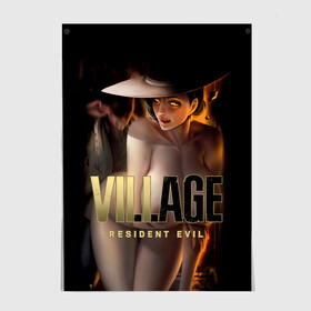Постер с принтом Resident Evil Village в городе Новоалтайск, 100% бумага
 | бумага, плотность 150 мг. Матовая, но за счет высокого коэффициента гладкости имеет небольшой блеск и дает на свету блики, но в отличии от глянцевой бумаги не покрыта лаком | resident evil village | survival horror | деревня | компьютерная игра | леди альсина димитреску | обитель зла | ужас выживания