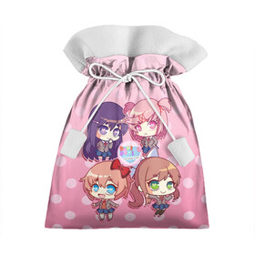 Подарочный 3D мешок с принтом DOKI DOKI LITERATURE CLUB в городе Новоалтайск, 100% полиэстер | Размер: 29*39 см | Тематика изображения на принте: club | doki doki | literature | monika | natsuki | novel | saeri | yuri | доки доки | клуб | литературный | моника | нацуки | роман | саёри | юри