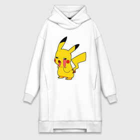 Платье-худи хлопок с принтом Уставший Пикачу в городе Новоалтайск,  |  | anime | picachu | pikachu | аниме | милый | пика | пикачу | покебол | покемон