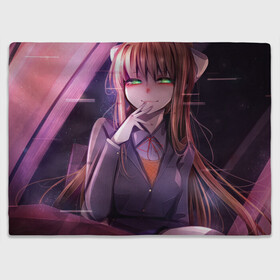 Плед 3D с принтом Monika Doki Doki в городе Новоалтайск, 100% полиэстер | закругленные углы, все края обработаны. Ткань не мнется и не растягивается | club | doki doki | literature | monika | novel | доки доки | клуб | литературный | моника | роман