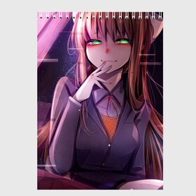Скетчбук с принтом Monika Doki Doki в городе Новоалтайск, 100% бумага
 | 48 листов, плотность листов — 100 г/м2, плотность картонной обложки — 250 г/м2. Листы скреплены сверху удобной пружинной спиралью | club | doki doki | literature | monika | novel | доки доки | клуб | литературный | моника | роман