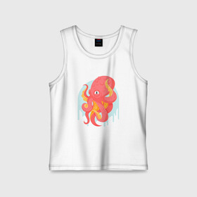 Детская майка хлопок с принтом Осьминог в городе Новоалтайск,  |  | cute | octopus | милый | осьминог | осьминожка | тентакли