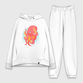 Женский костюм хлопок Oversize с принтом Осьминог в городе Новоалтайск,  |  | cute | octopus | милый | осьминог | осьминожка | тентакли