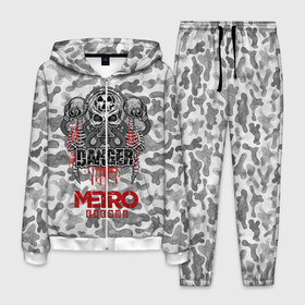 Мужской костюм 3D с принтом Metro DANGER в городе Новоалтайск, 100% полиэстер | Манжеты и пояс оформлены тканевой резинкой, двухслойный капюшон со шнурком для регулировки, карманы спереди | 2033 | exodus | metro | metro 2033 | metro exodus | stalker | апокалипсис | диггер | дигеры | метро | разрушка | эпидемия