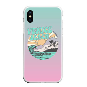 Чехол для iPhone XS Max матовый с принтом VENICE BEACH в городе Новоалтайск, Силикон | Область печати: задняя сторона чехла, без боковых панелей | venice | восход | закат | море | небо | отдых | пальмы | пляж | природа | солнце